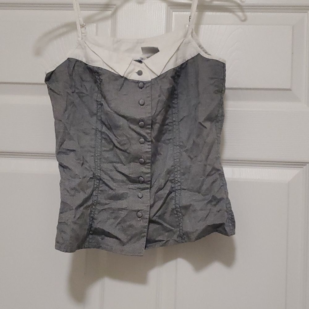❣️Tom K Nguyen black white button tank